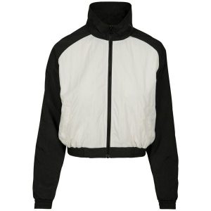 Damska miejska klasyczna parka z marszczonym kołnierzem. Białe kurtki Urban Classics, na zimę, bez wzorów, bez kaptura. Za 191,00 zł.