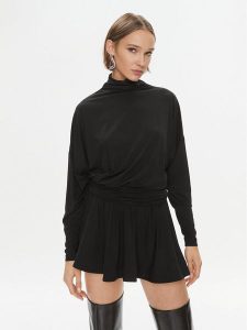 Pinko Sukienka codzienna Atom 102193 A1DE Czarny Regular Fit. Czarne kombinezony Pinko, na co dzień, s, bez wzorów, z wiskozy, bez kołnierzyka, bez ramiączek, proste. Za 609,99 zł.