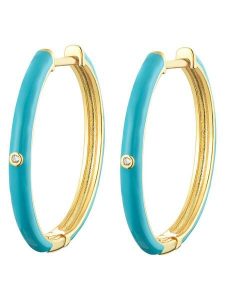 Les Favorites Pozłacane kolczyki-kreole z cyrkoniami rozmiar: onesize. Różowe kolczyki Les Favorites, z cyrkonią, pozłacane. Za 65,99 zł.