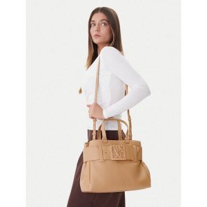 Torebka Armani Exchange. Brązowe torebki klasyczne Armani Exchange, bez wzorów, bez dodatków. Za 467,99 zł.