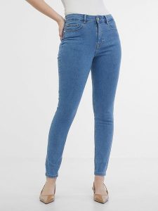 Orsay Dżinsy - Skinny fit - w kolorze niebieskim rozmiar: 34. Niebieskie jeansy Orsay, bez wzorów. Za 78,99 zł.