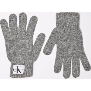 Calvin Klein Jeans - Rękawiczki. Czerwone rękawiczki marki Calvin Klein Jeans, z dzianiny. Za 139,90 zł.