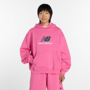Bluza damska New Balance WT51501AAC – różowa. Czerwone bluzy New Balance, l, bez wzorów, z bawełny, bez kaptura. Za 289,99 zł.