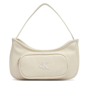 Torebka Calvin Klein Jeans. Brązowe torebki klasyczne Calvin Klein Jeans, bez wzorów, z jeansu, bez dodatków. Za 229,99 zł.