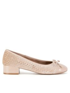 Nine West Baleriny WFA2993-1 Beżowy. Brązowe balerinki Nine West, bez wzorów, z materiału, bez obcasa, bez zapięcia. Za 229,99 zł.