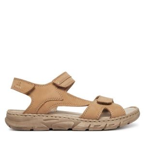 Sandały Josef Seibel. Brązowe sandały Josef Seibel, bez wzorów, bez obcasa, na płaskiej podeszwie, bez zapięcia. Za 359,99 zł.