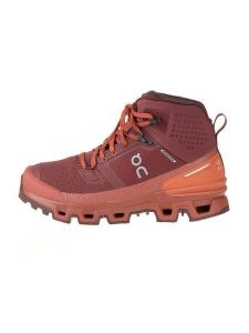 ON RUNNING Botki "Cloudrock 2" w kolorze bordowo-pomarańczowym rozmiar: 40,5. Czerwone botki On Running, bez wzorów, z materiału, bez obcasa, bez zapięcia. Za 586,02 zł.