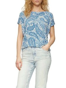 S.Oliver Koszulka w kolorze niebieskim rozmiar: 34. Niebieskie bluzki s.Oliver, s, bez wzorów, bez kołnierzyka, bez ramiączek. Za 34,77 zł.