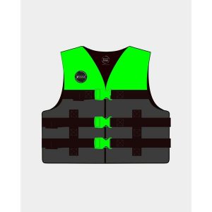 Kamizelka nylonowa 50N - junior - zielona - 30/40 kg. Czarne kamizelki HANA OUTDOORS, xs, bez wzorów, z nylonu, bez kołnierzyka, bez ramiączek, bez kaptura. Za 219,99 zł.