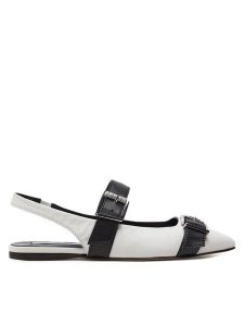 KARL LAGERFELD Baleriny Konnie KL40186 Biały. Białe balerinki KARL LAGERFELD, bez wzorów, ze skóry, bez obcasa, bez zapięcia. Za 499,99 zł.