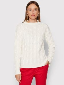 United Colors Of Benetton Sweter 1335D2467 Biały Regular Fit. Białe swetry klasyczne United Colors of Benetton, m, z syntetyku, bez kołnierzyka. Za 269,99 zł.
