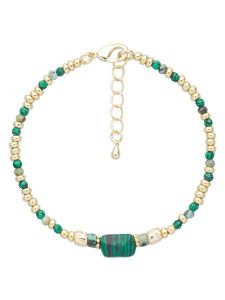 U.S. Polo Assn. Pozłacana bransoletka z malachitem i turkusem rozmiar: onesize. Zielone bransoletki U.S. Polo Assn., z malachitem, metalowe. Za 69,99 zł.