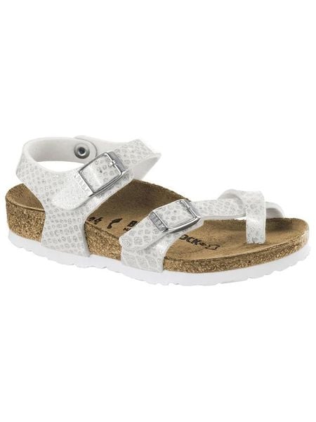 Birkenstock Sandały "Taormina" w kolorze białym rozmiar: 37. Białe sandały Birkenstock, bez wzorów, ze skóry, z otwartym noskiem, bez obcasa, bez zapięcia. Za 201,08 zł.