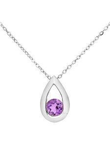 Revoni Złoty naszyjnik z diamentową zawieszką - 46 cm rozmiar: onesize. Szare naszyjniki Revoni, z ametystem, złote. Za 761,99 zł.