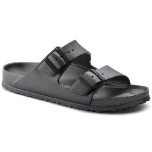 Sandały Damskie EVA Arizona. Szare sandały Birkenstock, bez wzorów, bez obcasa, bez zapięcia. Za 406,99 zł.