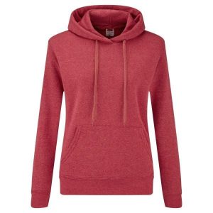 Dopasowana Bluza Damska Kaptur. Czerwone bluzy FRUIT OF THE LOOM, l, bez wzorów, bez kaptura. Za 34,99 zł.