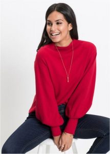 Sweter oversize z mieszanki wiskozy. Niebieskie swetry oversize bonprix, bez wzorów, z dzianiny, bez ramiączek. Za 107,99 zł.