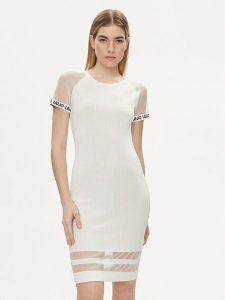 Liu Jo Sukienka codzienna TA4223 MS36L Biały Slim Fit. Białe sukienki Liu Jo, na co dzień, l, bez wzorów, z wiskozy, bez kołnierzyka, bez ramiączek, proste. Za 699,99 zł.