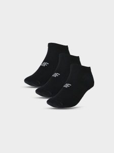 4F Skarpety casual przed kostkę (3-pack) damskie - czarne 39-42. Czarne skarpetki 4f, bez wzorów, z bawełny. Za 44,99 zł.