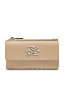KARL LAGERFELD Portfel A1W32058 Beżowy. Brązowe portfele KARL LAGERFELD, bez wzorów, ze skóry. Za 289,99 zł.