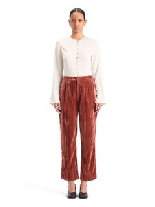 Scotch & Soda Spodnie w kolorze czerwonym rozmiar: W28. Czerwone spodnie z wysokim stanem Scotch & Soda, bez wzorów, z materiału, z podwyższonym stanem. Za 180,06 zł.