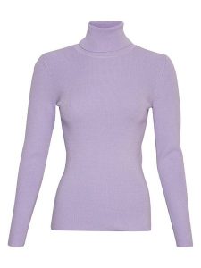 MOSS COPENHAGEN Sweter "Maile Rachelle" w kolorze fioletowym rozmiar: S/M. Różowe golfy Moss Copenhagen, bez wzorów, z wiskozy. Za 120,95 zł.