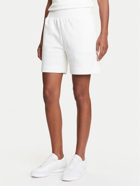 Emporio Armani Szorty sportowe EW000778 AF12186 U1131 Biały Loose Fit. Białe spodenki sportowe Emporio Armani, s, bez wzorów, z bawełny. Za 284,99 zł.