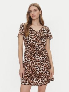 Vero Moda Sukienka codzienna Easy Joy 10307990 Brązowy Regular Fit. Brązowe kombinezony Vero Moda, m, bez wzorów, z wiskozy, bez kołnierzyka, bez ramiączek. Za 69,99 zł.