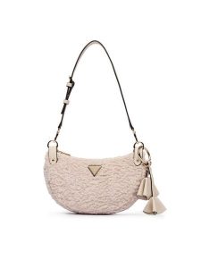 Guess Torebka Katie HWWG22 53180 Kremowy. Białe torebki klasyczne Guess, z aplikacjami, z materiału, bez dodatków. Za 494,99 zł.