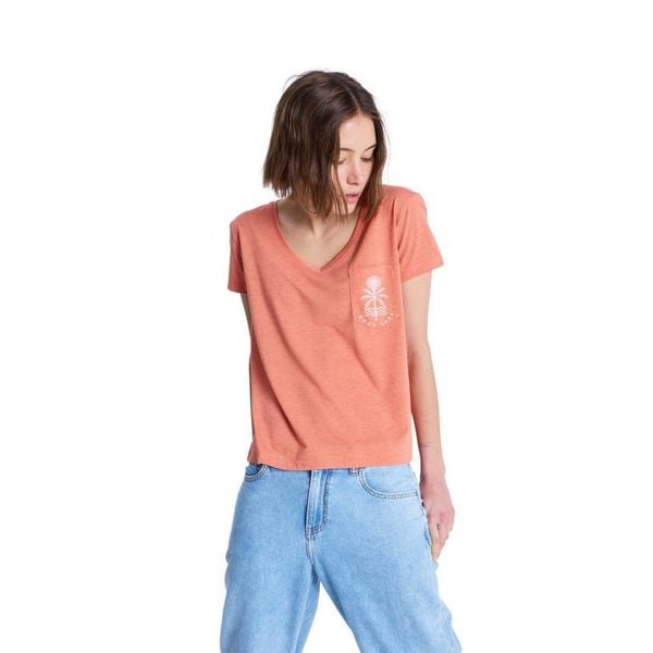 Koszulka z krótkim rękawem damska LAGUNA GREEN. Czerwone koszulki sportowe Roxy, bez wzorów, z poliesteru, bez ramiączek. Za 109,99 zł.