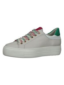 Paul Green Skórzane sneakersy w kolorze beżowo-zielonym rozmiar: 40. Brązowe trampki Paul Green, bez wzorów, bez zapięcia. Za 322,19 zł.