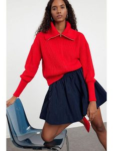 Trendyol Kardigan w kolorze czerwonym rozmiar: M. Czerwone kardigany Trendyol, prążkowane. Za 145,26 zł.