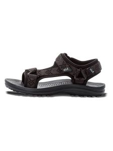 Jack Wolfskin Sandały "Wave Breaker" w kolorze czarnym rozmiar: 40,5. Czarne sandały Jack Wolfskin, bez wzorów, z otwartym noskiem, bez obcasa, bez zapięcia. Za 228,38 zł.