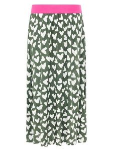 Zwillingsherz Spódnica "Hearts Allover" w kolorze khaki rozmiar: S/M. Brązowe spódnice Zwillingsherz, na co dzień, m, bez wzorów, z wiskozy, maxi. Za 114,17 zł.