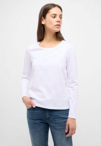 MUSTANG ELLY DAMSKI T-SHIRT Z DŁUGIM RĘKAWEM LONGSLEEVE LOGO GENERAL WHITE 1013931 2045. Białe t-shirty Mustang, xl, bez wzorów, bez kołnierzyka, bez ramiączek. Za 89,99 zł.