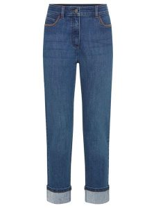 Olsen Dżinsy - Straight fit - w kolorze niebieskim rozmiar: 42. Niebieskie jeansy Olsen, bez wzorów, z podwyższonym stanem. Za 170,07 zł.