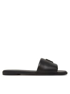 Tommy Hilfiger Klapki Th Logo Hardware Leather Mule FW0FW08806 Czarny. Czarne klapki TOMMY HILFIGER, bez wzorów, ze skóry, bez obcasa. Za 239,99 zł.