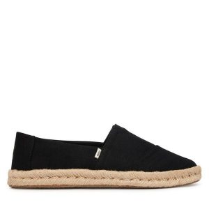 Espadryle Toms. Czarne espadryle Toms, bez wzorów, bez obcasa. Za 319,99 zł.