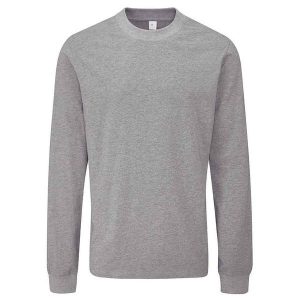 Koszulka Z Długim Rękawem Dla Dorosłych Unisex Essential Heavyweight. Szare bluzki MANTIS, bez wzorów, sportowe, bez kołnierzyka, bez ramiączek. Za 100,99 zł.