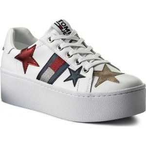Sneakersy TOMMY JEANS - Icon Sparkle Sneaker EN0EN00160 White 100. Czółenka marki Tommy Jeans. W wyprzedaży za 269,00 zł.