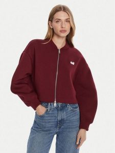 Calvin Klein Jeans Kurtka bomber LV047C524G Bordowy Oversize. Czerwone kurtki Calvin Klein Jeans, m, bez wzorów, z jeansu, bez kaptura. Za 489,99 zł.