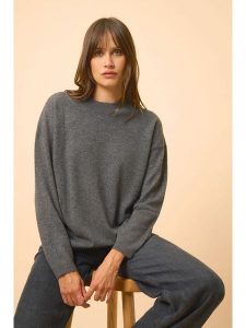 Just Cashmere Kaszmirowy sweter "Kayla" w kolorze antracytowym rozmiar: L. Czarne swetry oversize Just Cashmere, l, bez wzorów, z kaszmiru, bez ramiączek. Za 374,19 zł.