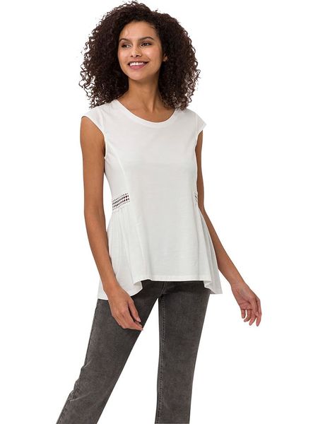 Heine Koszulka w kolorze kremowym rozmiar: 34. Brązowe bluzki Heine, bez wzorów, z bawełny, bez kołnierzyka, bez ramiączek. Za 26,19 zł.