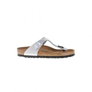 Japonki damskie Birkenstock Gizeh. Białe klapki Birkenstock, bez wzorów, z materiału, bez obcasa. Za 406,25 zł.