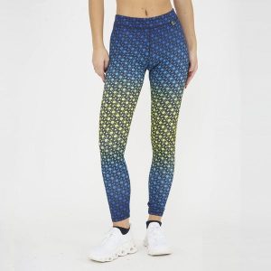 Legginsy treningowe damskie NETMESH. Niebieskie legginsy ELPLAYER, bez wzorów, z elastanu. W wyprzedaży za 80,00 zł.