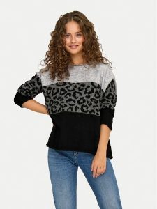 ONLY Sweter Jade 15294969 Szary Regular Fit. Szare swetry klasyczne ONLY, m, z syntetyku, bez kołnierzyka. Za 149,99 zł.
