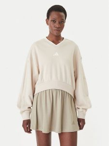 Adidas Bluza Stadium JY6969 Beżowy Loose Fit. Brązowe bluzy ADIDAS, m, bez wzorów, z bawełny, bez kaptura. Za 299,99 zł.