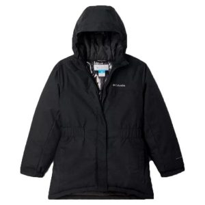 COLUMBIA HIKEBOUND II LONG INSULAT Czarny. Czarne kurtki Columbia, bez wzorów, z syntetyku, bez kaptura. Za 405,11 zł.