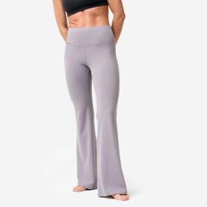 Legginsy do jogi i pilatesu damskie Kimjaly flare. Fioletowe legginsy KIMJALY, bez wzorów, z elastanu. Za 119,99 zł.