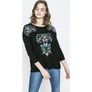 Desigual - Sweter Negundo. Szare swetry klasyczne marki Desigual, z dzianiny, z krótkim rękawem. W wyprzedaży za 219,90 zł.